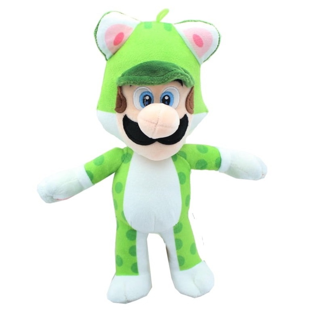 Nintendo Super Mario Cat Luigi Plush 24 Inch Green Spotted Cat Suit